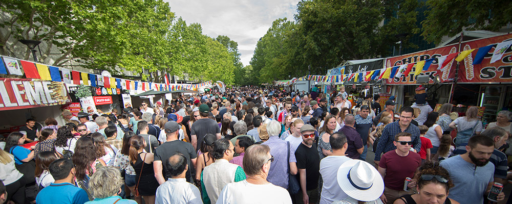 Crowds gather during the 2020 Multicultural Festival in Civic.