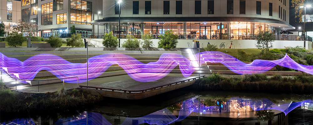 Light performance at Uncharted Territory at Kambri.
